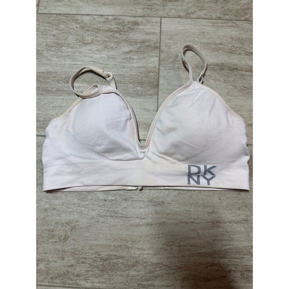 DKNY Bralette Womens M Pink Seamless Wireless Logo Comfort‎ Stretch DK3009